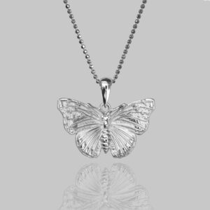Beautiful Admiral Butterfly Pendant In Solid Sterling Silver.